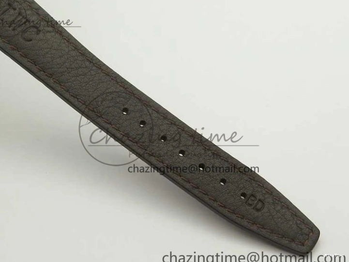 MIROTIME 0517 Portofino Automatic SS TWF 1:1 Best Edition Silver Dial Gold Markers on Brown Leather Strap A Bright 7203